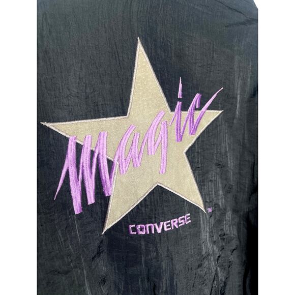 Converse Vintage 90s Mens S Magic Johnson Suede Bomber Jacket Varsity Lakers NBA - Picture 3 of 9